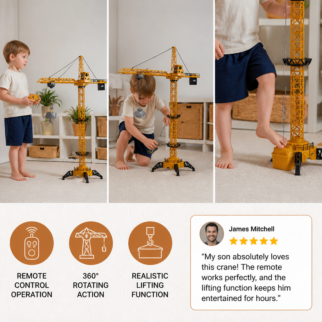 Remote-control tower crane with rotating arm, view 6