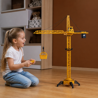 Remote-control tower crane with rotating arm, view 2