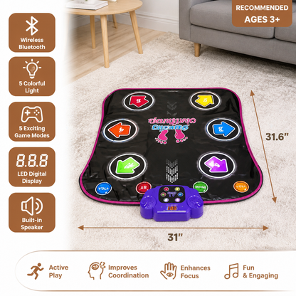 Tapis de danse lumineux Bluetooth pour enfant avec 5 modes de jeu