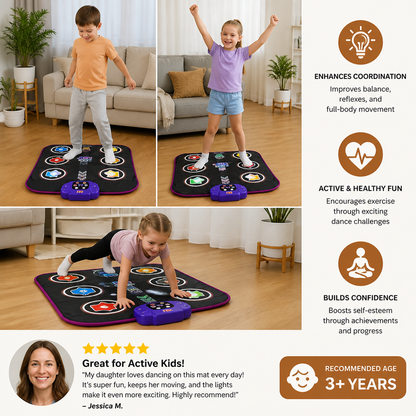 Tapis de danse lumineux Bluetooth pour enfant avec 5 modes de jeu