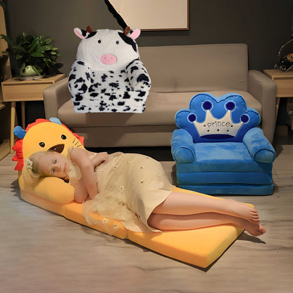 Canapé-Lit Pliant en Peluche pour Enfant – Fauteuil Convertible et Lavable