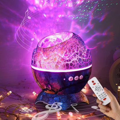 Veilleuse Projecteur Étoilé pour Enfant – Design Œuf de Dinosaure avec Haut-Parleur Bluetooth