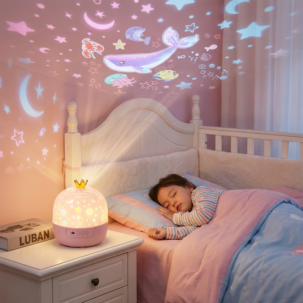 Veilleuse et projecteur 2-en-1 pour enfants – Lampe LED ciel étoilé pour chambre d'enfant