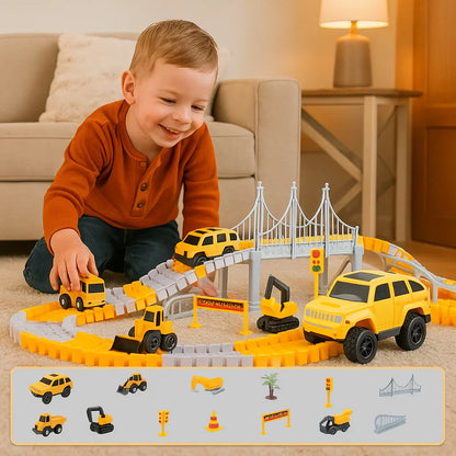 Circuit de Course pour Enfants – Piste Flexible avec Voitures, Montage Facile et Jeu Créatif