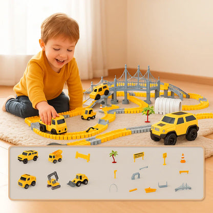 Circuit de Course pour Enfants – Piste Flexible avec Voitures, Montage Facile et Jeu Créatif