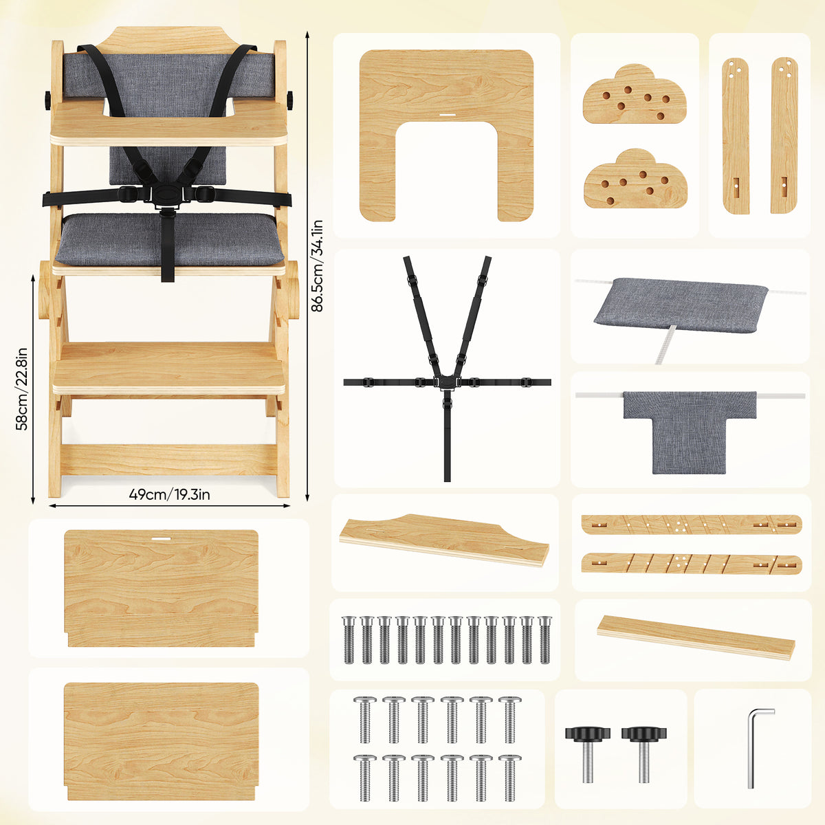 Chaise réglable pour enfants de tous âges, idéale pour s'asseoir et jouer.