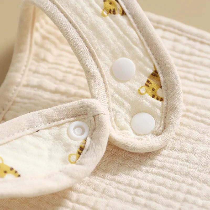 Lot de Bavoirs Bébé en Mousseline avec Fermeture à Pressions