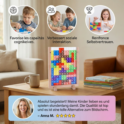 Puzzle Blocs de Couleurs 3D en Bois – Jeu Montessori Éducatif pour Enfants