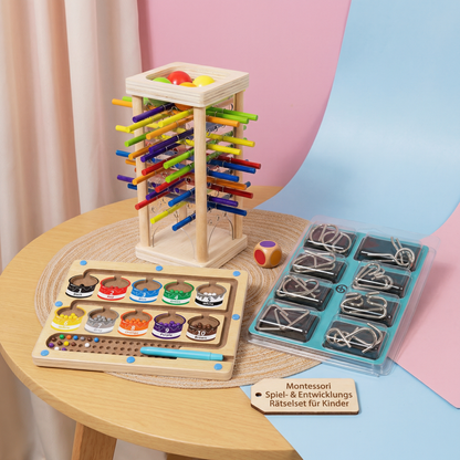 Set de Jeux Montessori 3 Pièces – Jeux Éducatifs de Logique pour Enfants