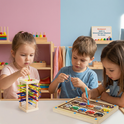 Set de Jeux Montessori 3 Pièces – Jeux Éducatifs de Logique pour Enfants