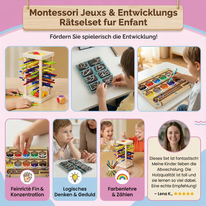 Set de Jeux Montessori 3 Pièces – Jeux Éducatifs de Logique pour Enfants