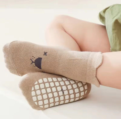 Lot de 3 Chaussettes Bébé Antidérapantes – Semelles Antiglisse avec Grip