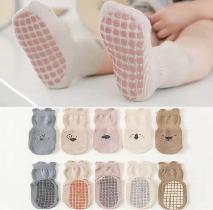 Lot de 3 Chaussettes Bébé Antidérapantes – Semelles Antiglisse avec Grip