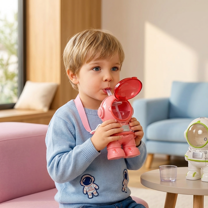 Gourde Astronaute pour Enfants – Bouteille Réutilisable Antifuite avec Paille | Sans BPA