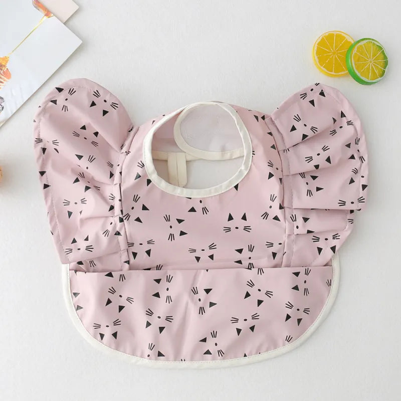 Bavoir Bébé à Manches Longues avec Poche Récupératrice