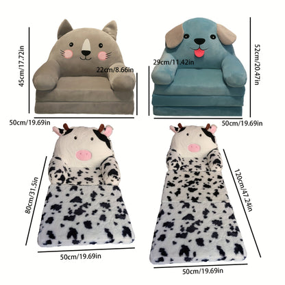 Canapé-Lit Pliant en Peluche pour Enfant – Fauteuil Convertible et Lavable