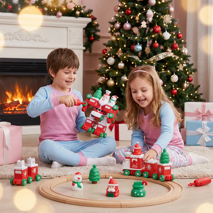 Train de Noël Transformable 2-en-1 & Robot Père Noël – Jouet pour Enfants