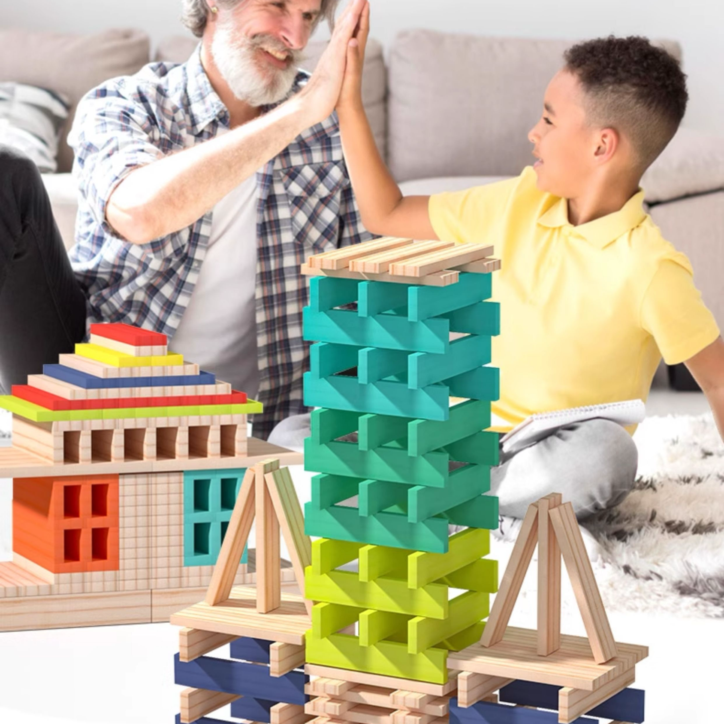 Planchettes rectangulaires de construction en bois