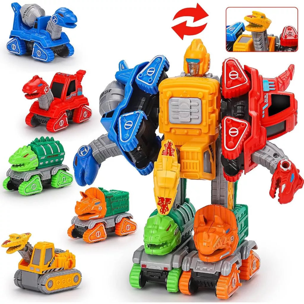 Set de Voitures Transformables 5-en-1 pour Enfants – Jouet Véhicules Transformables