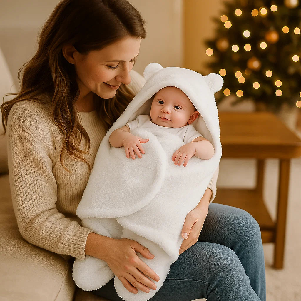 Ensemble Couverture et Pyjama Ours pour Bébé – Set Douillet pour Nouveau-Nés et Tout-Petits