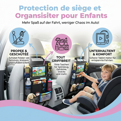 Protection de Siège Auto avec Organisateur – Propreté & Rangement pour Familles