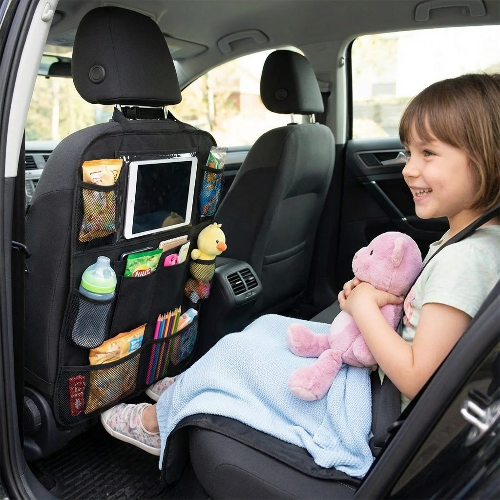 Protection de Siège Auto avec Organisateur – Propreté & Rangement pour Familles