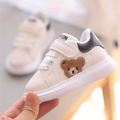 Chaussures Premiers Pas Bébé Antidérapantes – Motif Ourson, Semelle Souple, Tailles 21-30
