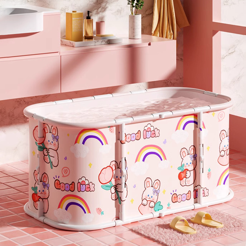 Baignoire pliable pour bébé avec indicateur de température et double vidange
