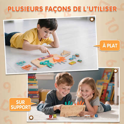 Tableau d'Apprentissage Mathématique Double-Face – Éveil Ludique aux Chiffres, de 3 à 5 ans