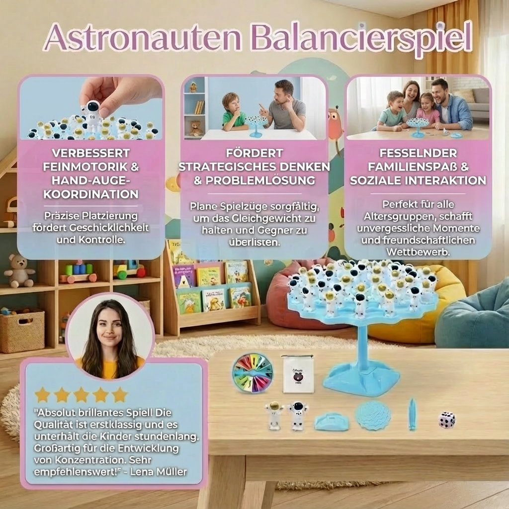 Jeu d'Équilibre Astronaute – Jouet Éducatif de Motricité, Concentration et Coordination pour Enfants