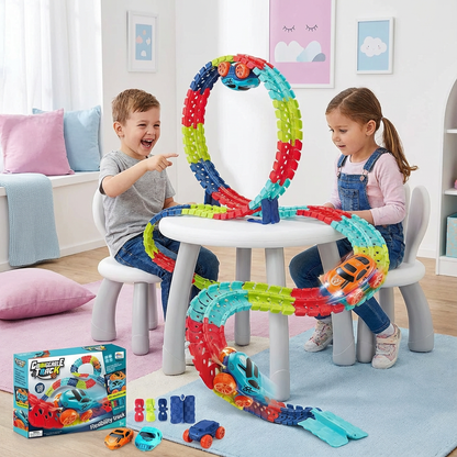 Circuit de Course Anti-Gravité – Piste Flexible avec Boucles & Cascades pour Enfants | Dès 46 Pièces