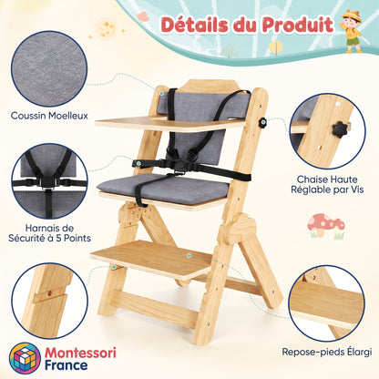 Chaise réglable pour enfants de tous âges, idéale pour s'asseoir et jouer.