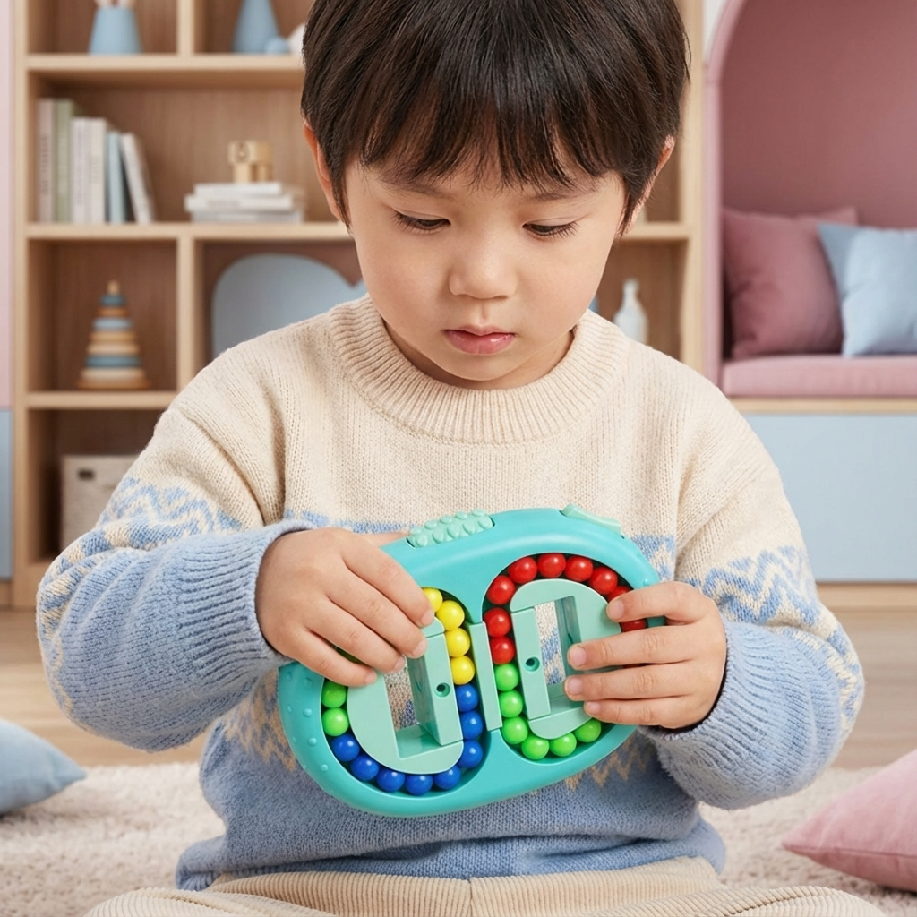 Jeu de Logique à Billes Colorées Recto-Verso pour Enfants