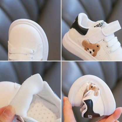 Chaussures Premiers Pas Bébé Antidérapantes – Motif Ourson, Semelle Souple, Tailles 21-30