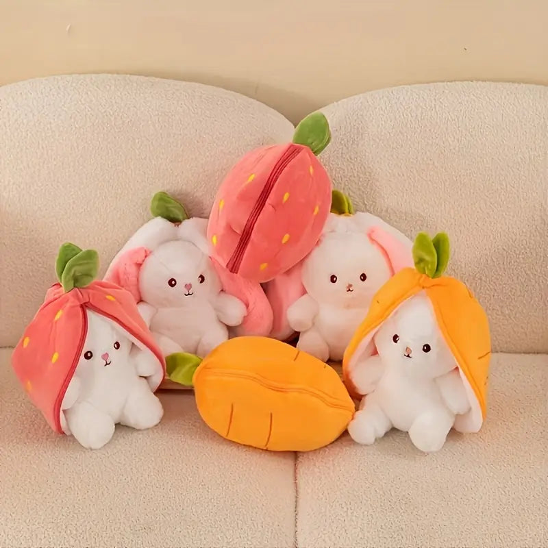 Lapin en peluche 2-en-1 – Peluche et jeu de transformation pour enfants