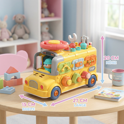 Bus Montessori à Visser 7-en-1 – Jouet de Construction, Motricité Fine et Éveil pour Enfants dès 2 ans