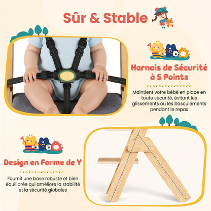 Chaise réglable pour enfants de tous âges, idéale pour s'asseoir et jouer.