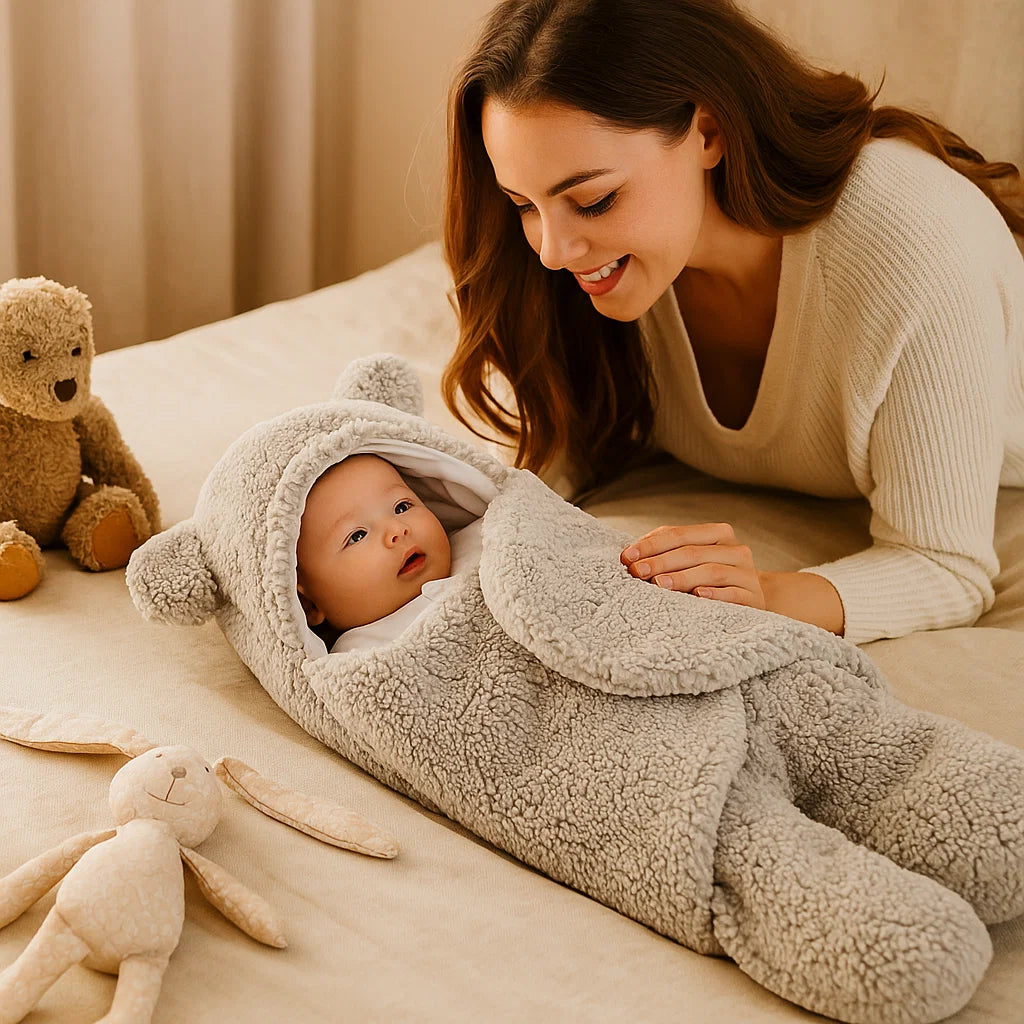 Ensemble Couverture et Pyjama Ours pour Bébé – Set Douillet pour Nouveau-Nés et Tout-Petits