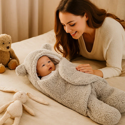 Ensemble Couverture et Pyjama Ours pour Bébé – Set Douillet pour Nouveau-Nés et Tout-Petits