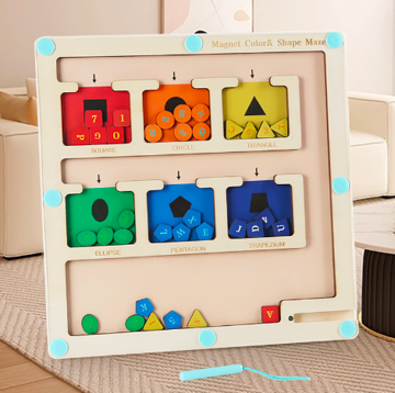 Jeu d'Éveil Montessori – Formes, Couleurs et Chiffres à Découvrir