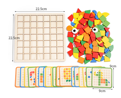Puzzle en Bois Montessori pour Enfants – 120 Pièces à Associer par Formes et Couleurs