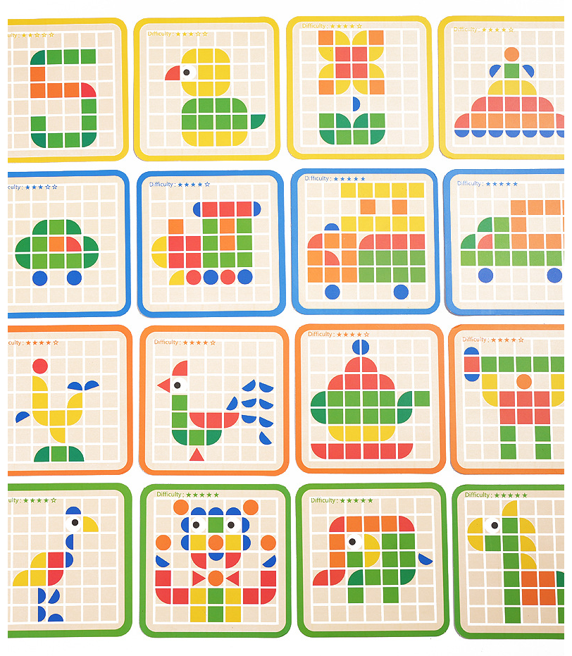Puzzle en Bois Montessori pour Enfants – 120 Pièces à Associer par Formes et Couleurs