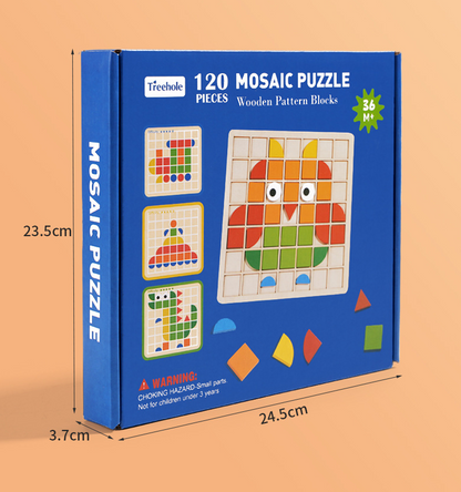 Puzzle en Bois Montessori pour Enfants – 120 Pièces à Associer par Formes et Couleurs