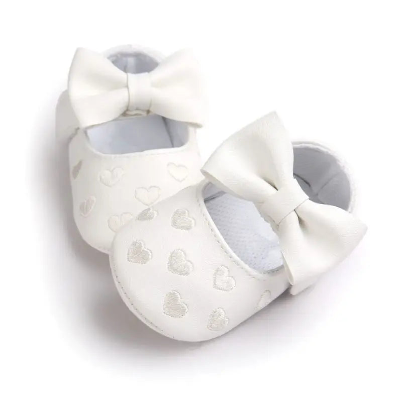 Chaussons Bébé Fille Antidérapants avec Nœud – Semelle Souple, 0-18 Mois