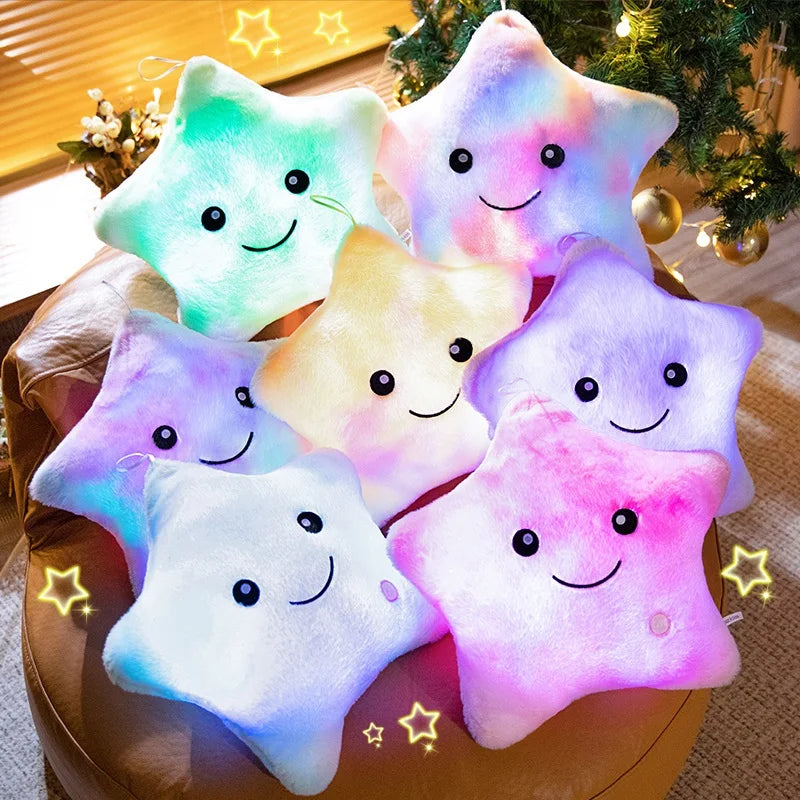 Coussin Veilleuse en Peluche pour Enfant – Lumière LED Douce et Apaisante