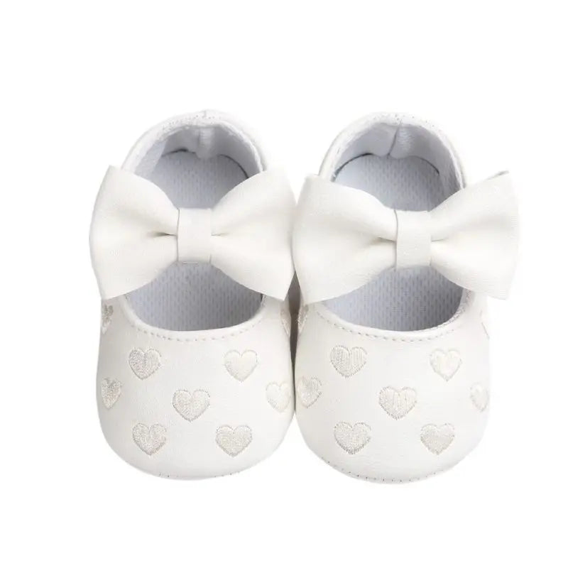 Chaussons Bébé Fille Antidérapants avec Nœud – Semelle Souple, 0-18 Mois