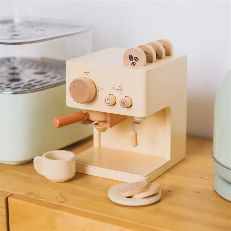 Machine à Espresso en Bois pour Enfants – Jeu d'Imitation Barista