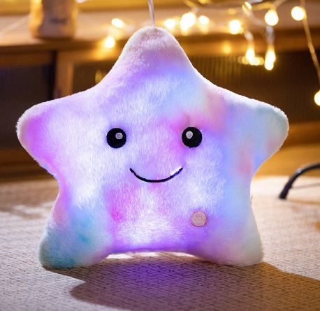 Coussin Veilleuse en Peluche pour Enfant – Lumière LED Douce et Apaisante