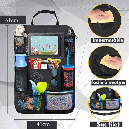 Organisateur de Siège Auto pour Enfants – Rangement, Tablette & Zéro Chaos en Voiture