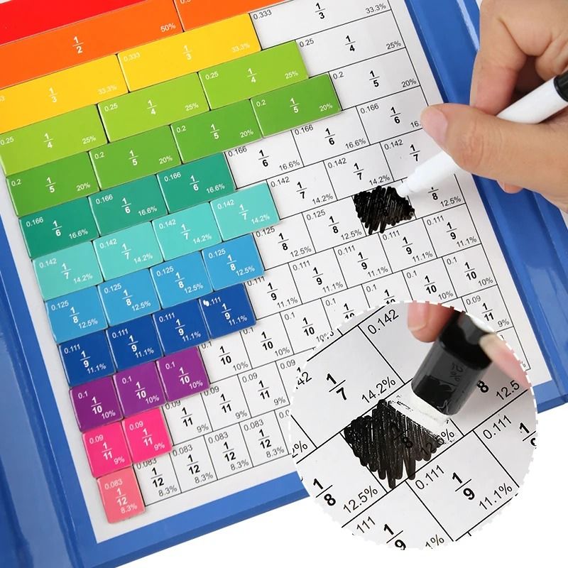 Jeu Montessori des Fractions en Bois – Jeu de Maths Éducatif pour Enfants